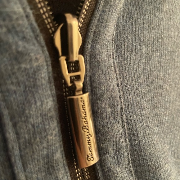 Tommy Bahama Reversible Quarter Zip Sweater - Mens Large Navy and Blue - Picture 6 of 7